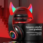 STN25 Devil Ear Headphones For Children with Mic Wireless Headphones Glowing Light Music Christmas Gifts with box - Image 6