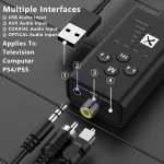 T9 Low latency 5.2 Bluetooth Audio Transmitter Supports Fiber Optic Coaxial APTX Full Series, With USB Cable, No Cable - Image 3
