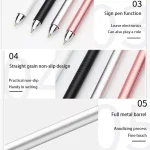 AT-32 3-in-1 Precision Sucker Capacitive Pen + Conductive Cloth Head + Handwriting Signature Pen Mobile Phone Touch Screen Pen with 2 Pen Head - Image 5
