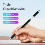 AT-32 3-in-1 Precision Sucker Capacitive Pen + Conductive Cloth Head + Handwriting Signature Pen Mobile Phone Touch Screen Pen with 2 Pen Head - Image 6