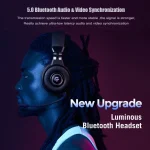 Kingkong Bluetooth Wireless RGB Luminous Gaming Headset with Mic Support TF/FM Radio - Image 6