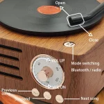 T15 Vinyl Atomic Bluetooth Retro Wireless Audio Desktop Speaker - Image 6