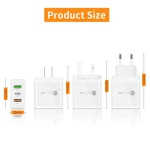 45W PD25W + 2 x QC3.0 USB Multi Port Charger with USB to Micro USB Cable, EU Plug, EU Plug + USB to Micro USB Cable - Image 6