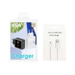 45W PD25W + 2 x QC3.0 USB Multi Port Charger with USB to Micro USB Cable, EU Plug, EU Plug + USB to Micro USB Cable - Image 7