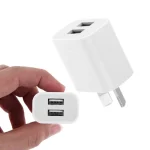 Mini Dual Port USB Charger with USB to Micro USB Data Cable, AU Plug - Image 2