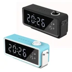 AEC K5 Mirror Alarm Clock Bluetooth Speakers with LED Light Support TF / FM - Image 2