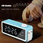 AEC K5 Mirror Alarm Clock Bluetooth Speakers with LED Light Support TF / FM - Image 3