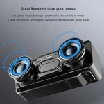 AEC K5 Mirror Alarm Clock Bluetooth Speakers with LED Light Support TF / FM - Image 6