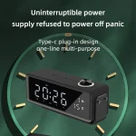 AEC K5 Mirror Alarm Clock Bluetooth Speakers with LED Light Support TF / FM - Image 8