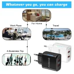 36W Dual Port QC3.0 USB Charger with 3A USB to Micro USB Data Cable, EU Plug, EU Plug + USB to Micro USB Cable - Image 5