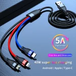 40W 5A USB to Micro USB + USB-C / Type-C + 8 Pin Fast Charging Cable, Cable Length: 2m - Image 3
