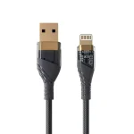 2.4A USB to 8 Pin Transparent Fast Charging Data Cable, Length: 1m, USB to 8 Pin
