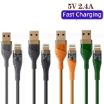 2.4A USB to 8 Pin Transparent Fast Charging Data Cable, Length: 1m, USB to 8 Pin - Image 2