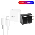PD11 Single PD3.0 USB-C / Type-C 20W Fast Charger with 1m Type-C to Type-C Data Cable, US Plug, US Plug + Type-C to Type-C Cable - Image 2