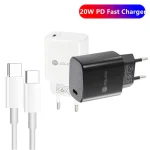 PD11 Single PD3.0 USB-C / Type-C 20W Fast Charger with 1m Type-C to Type-C Data Cable, EU Plug, EU Plug + Type-C to Type-C Cable - Image 2
