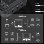 GTMEDIA RT05 Bluetooth 5.0 Audio Receiver & Transmitter 2 in 1 Adapter - Image 5