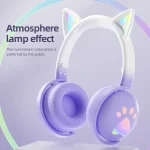 KE28 RGB Cute Cat Ears Bluetooth Wireless Music Headset with Detachable Mic - Image 2