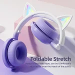 KE28 RGB Cute Cat Ears Bluetooth Wireless Music Headset with Detachable Mic - Image 8
