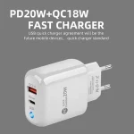PD04 Type-C + USB Mobile Phone Charger with Type-C to Type-C Cable, EU Plug, EU Plug + Type-C to Type-C Cable - Image 3