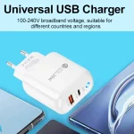 PD04 Type-C + USB Mobile Phone Charger with Type-C to Type-C Cable, EU Plug, EU Plug + Type-C to Type-C Cable - Image 5