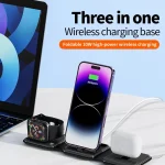 A75 Folding 3 in 1 Wireless Charger Suitable for Apple Watch Mobile Phone Headset, A75 - Image 3