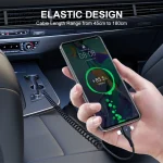 ENKAY Hat-Prince 3 in 1 6A USB to 8Pin+Type-C+Micro USB Supper Fast Charge Spring Cable, Length: 1.8m, 3 in 1 - Image 5