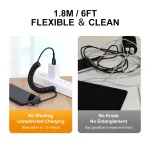 ENKAY Hat-Prince 3 in 1 6A USB to 8Pin+Type-C+Micro USB Supper Fast Charge Spring Cable, Length: 1.8m, 3 in 1 - Image 7