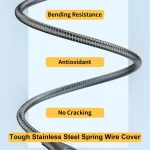 ENKAY ENK-CB129 PD 65W Type-C to Type-C Carbon Steel Hose Spring Fast Charging Data Cable, Length 1m, 1m Type-C to Type-C - Image 7