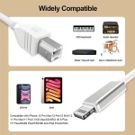 1m 8 Pin to USB-B MIDI Cable for iPad / iPhone - Image 4