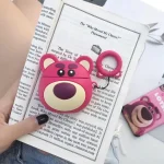 Red Bear Protective Case Bluetooth Earphone Storage Box Silicone Ring Rope Anti-drop Bag for Apple AirPods 1/2 - Image 3