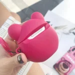 Red Bear Protective Case Bluetooth Earphone Storage Box Silicone Ring Rope Anti-drop Bag for Apple AirPods 1/2 - Image 6