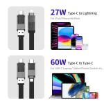 ENKAY ENK-CB134 4-in-1 60W USB-A / Type-C to 8 Pin / Type-C Nylon Braided Magnetic Fast Charging Data Cable, 0.15m, 1.2m - Image 3