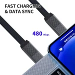 ENKAY ENK-CB134 4-in-1 60W USB-A / Type-C to 8 Pin / Type-C Nylon Braided Magnetic Fast Charging Data Cable, 0.15m, 1.2m - Image 6