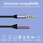 NORTHJO MTF0401 4 Pole 3.5mm Male to Female Stereo Audio Adapter Cable, MTF0401 - Image 3