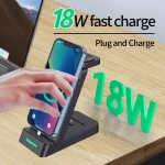 B20 18W 3 in 1 Wireless Charger Stand Charger Dock for iPhone Apple Watch Series, B20 for Apple - Image 3