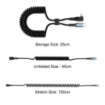 ENKAY 3A Elbow Expansion Spring Coiled Fast Chrging Data Cable, Length: 1.5m, Type-C to Type-C, Type-C to 8 Pin, Type-C to Type-C / 8 Pin - Image 9