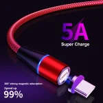 ENKAY 2 in 1 5A USB to Type-C + 8 Pin Magnetic Fast Charging Data Cable with LED Light, Length: 1m, 1m 5A USB to Type-C + 8 Pin - Image 2