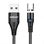 ENKAY 3A USB to Type-C Magnetic Fast Charging Data Cable with LED Light,, 1m 3A USB to Type-C