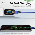 ENKAY 3A USB to 8 Pin Magnetic Fast Charging Data Cable with LED Light, 1m 3A USB to 8 Pin, 2m 3A USB to 8 Pin - Image 2