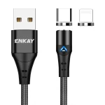ENKAY 2 in 1 3A USB to 8 Pin + Type-C Magnetic Fast Charging Data Cable, 1m 3A USB to 8 Pin + Type-C, 2m 3A USB to 8 Pin + Type-C
