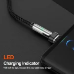 ENKAY 2 in 1 PD 100W / 27W 180 Degrees Rotation Magnetic Type-C / 8 Pin Fast Charging Data Cable with LED Light, 1m, 2m - Image 7