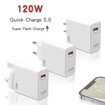 120W USB Super Fast Charging Charger, EU Plug, US Plug, UK Plug - Image 2