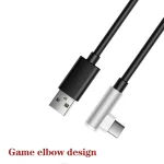 5pcs XJ-94 1m USB to Type-C Elbow Fast Charging Data Cable for Samsung and Other Phone, XJ-94 - Image 2