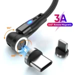 ENKAY 3A USB to Type-C / 8 Pin Magnetic 540 Degrees Rotating Fast Charging Cable, 1m, 2m - Image 11