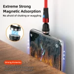 ENKAY 3 in 1 3A USB to Type-C / 8 Pin / Micro USB Magnetic 540 Degrees Rotating Fast Charging Cable, 1m, 2m - Image 9