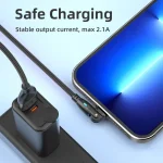 ENKAY 180 Degrees Rotating USB to 8 Pin Charging Data Cable with LED Light, 1m, 2m - Image 3