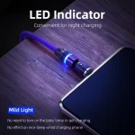 ENKAY 3 in 1 2.4A USB to Type-C / 8 Pin / Micro USB Magnetic 540 Degrees Rotating Charging Cable, 1m, 2m - Image 8