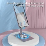 Aluminum Alloy Adjustable Folding Desktop Phone Holder, Green, Rose Gold, Gray, Black, Silver, Gold - Image 2