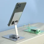Aluminum Alloy Adjustable Folding Desktop Phone Holder, Green, Rose Gold, Gray, Black, Silver, Gold - Image 4