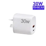 PD30W USB-C / Type-C + QC3.0 USB Charger with 1m USB to Type-C Data Cable, AU Plug, AU Plug + USB to Type-C Cable - Image 8